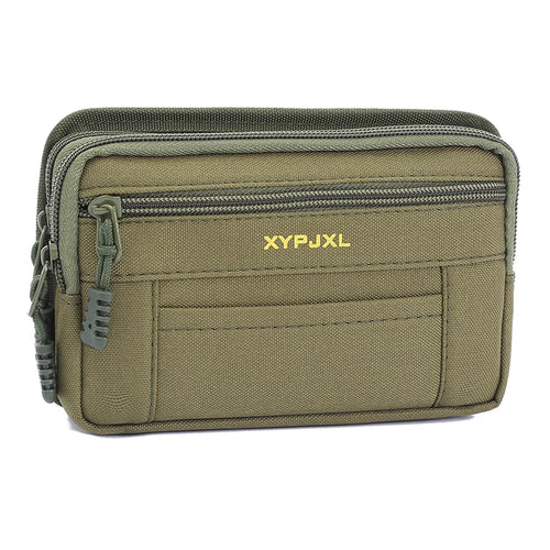 Multi Layer Men Phone Pouch Belt Waist Bag Fanny Pack Canvas Purse Mobile Phone Bag Small Pocket Design Belt Pouch Bag for Phone
